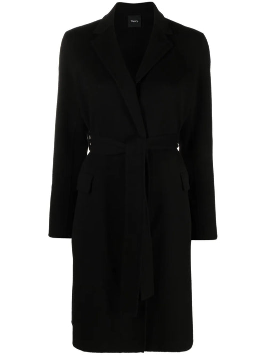 Belted-Waist Wool-Cashmere Coat