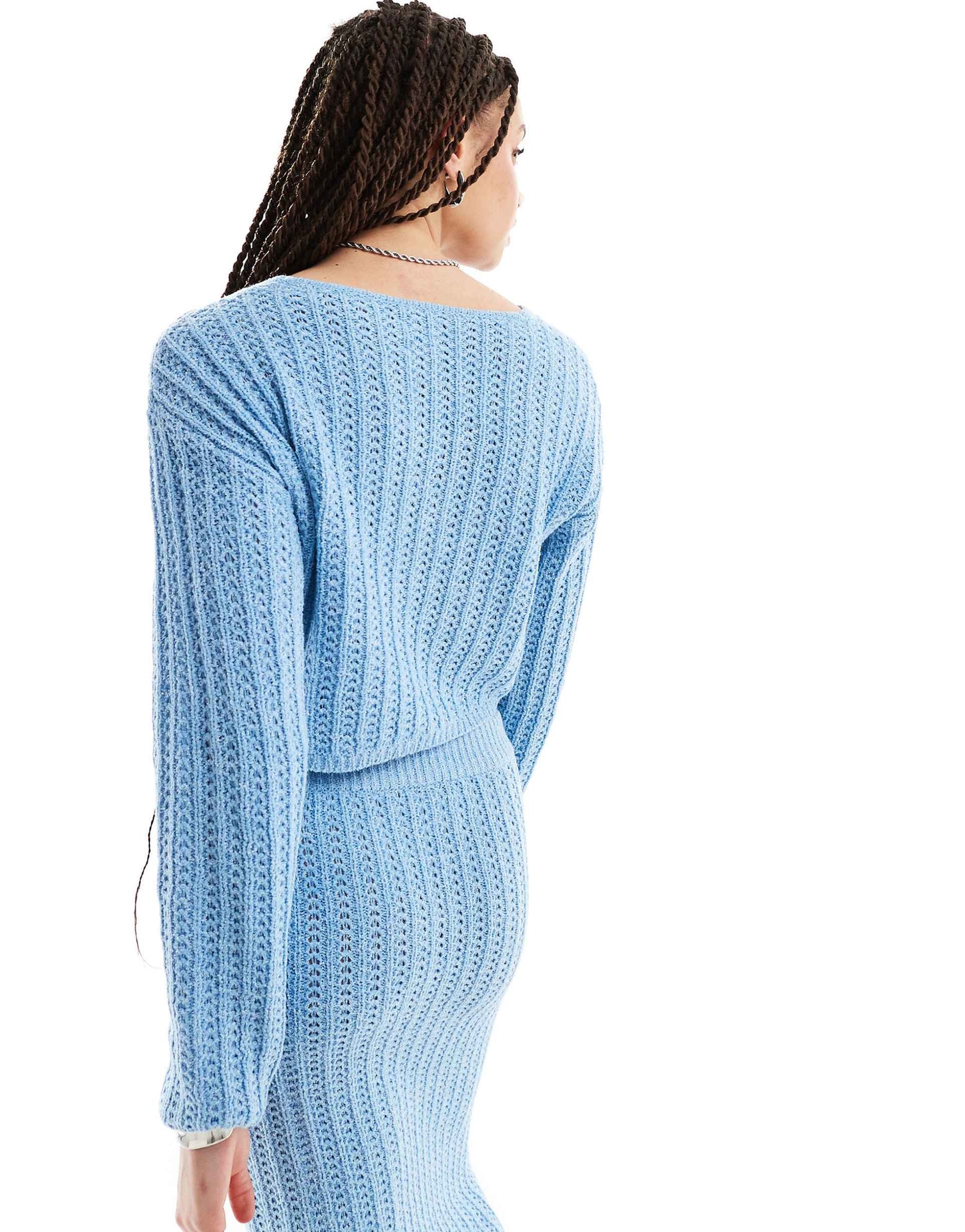 Tall Knitted V Neck Crop Jumper