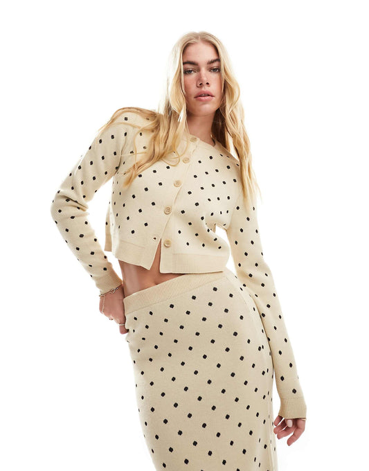 Jacquard Button Through Cardigan