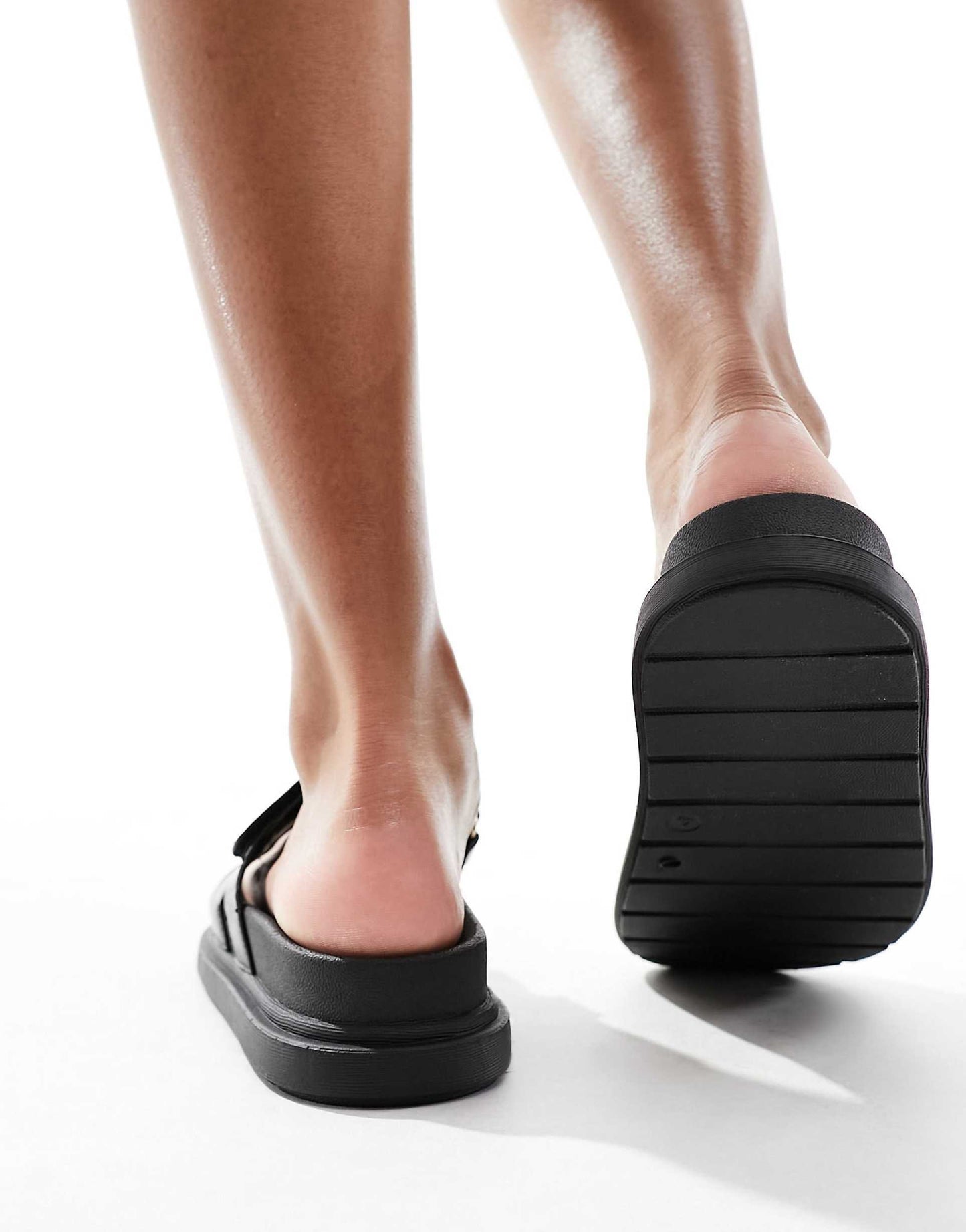 Chunky Strappy Slip On Sandal