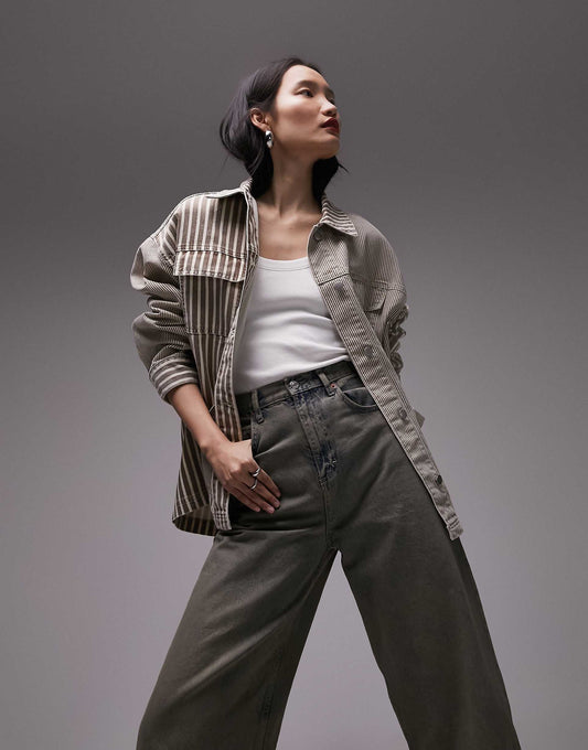 Cotton Stripe Patchwork Jacket
