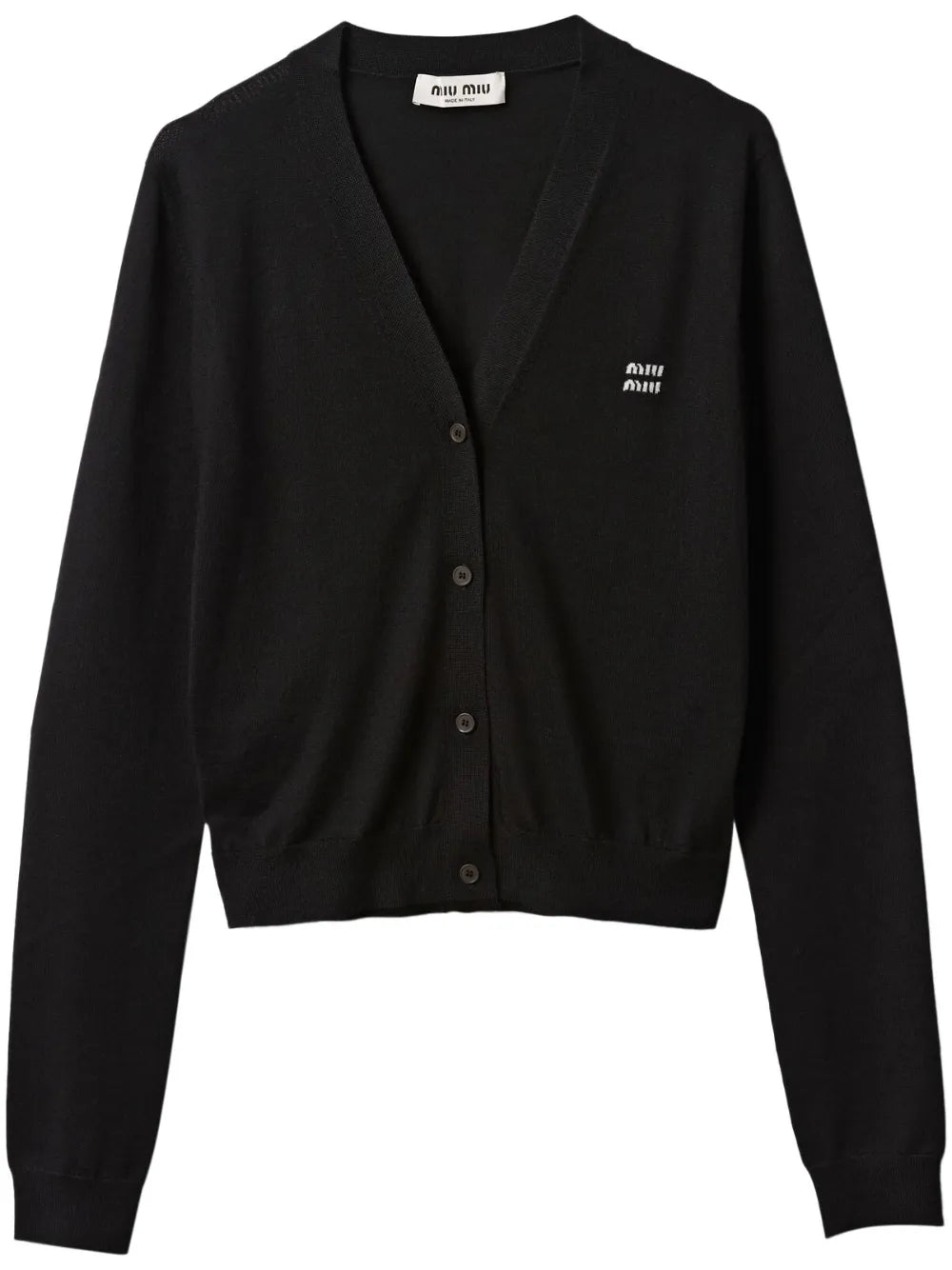 Logo-Embroidered Cashmere Cardigan