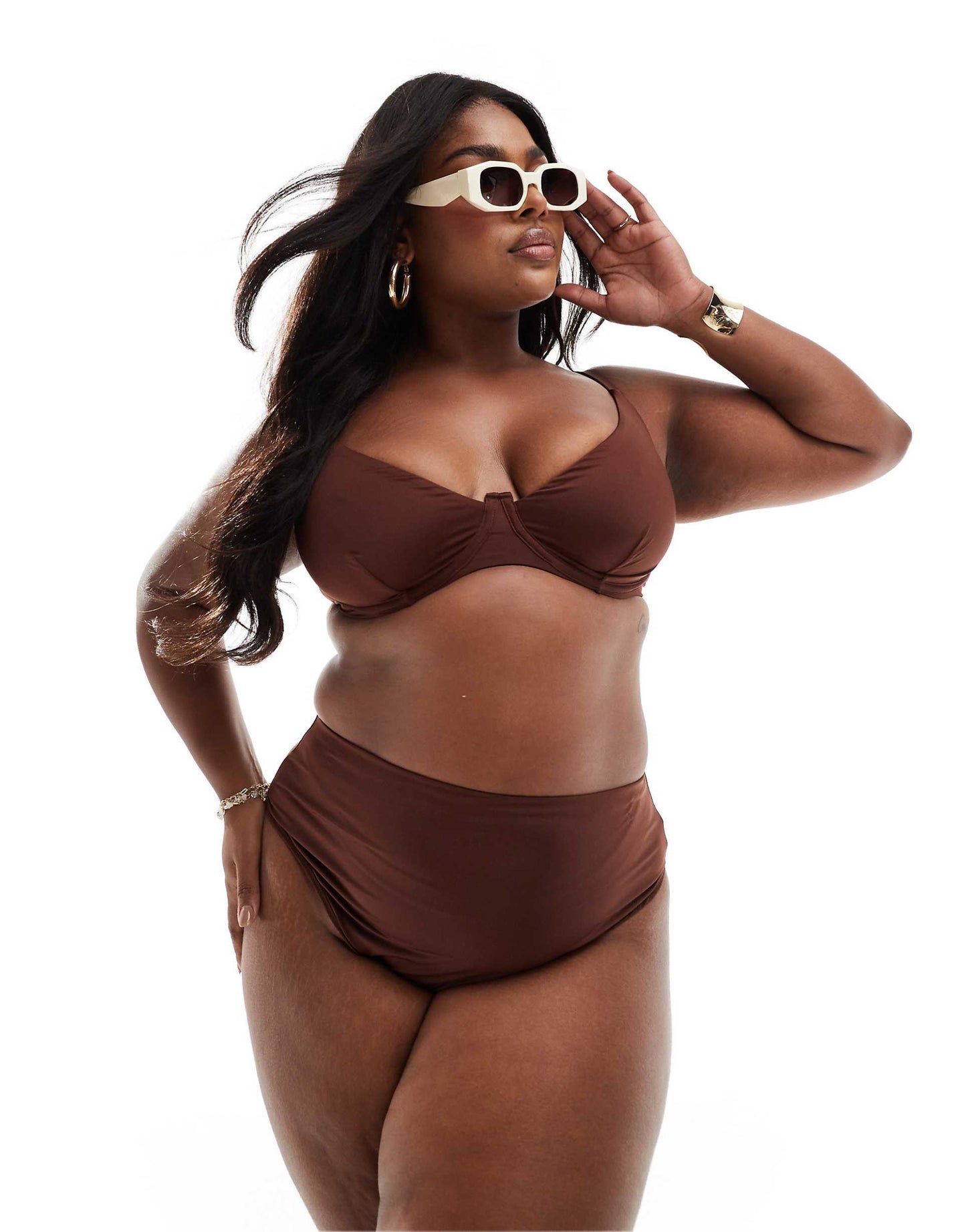 Curve Maya High Leg High Waist Bikini Bottom