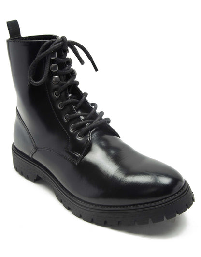 Lander Lace Up Glossy Leather Boots