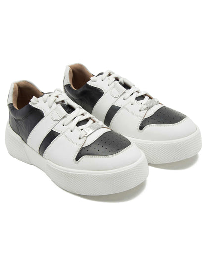 Oval Lightweight Walking Leather Lace-Up Trainers Shoes