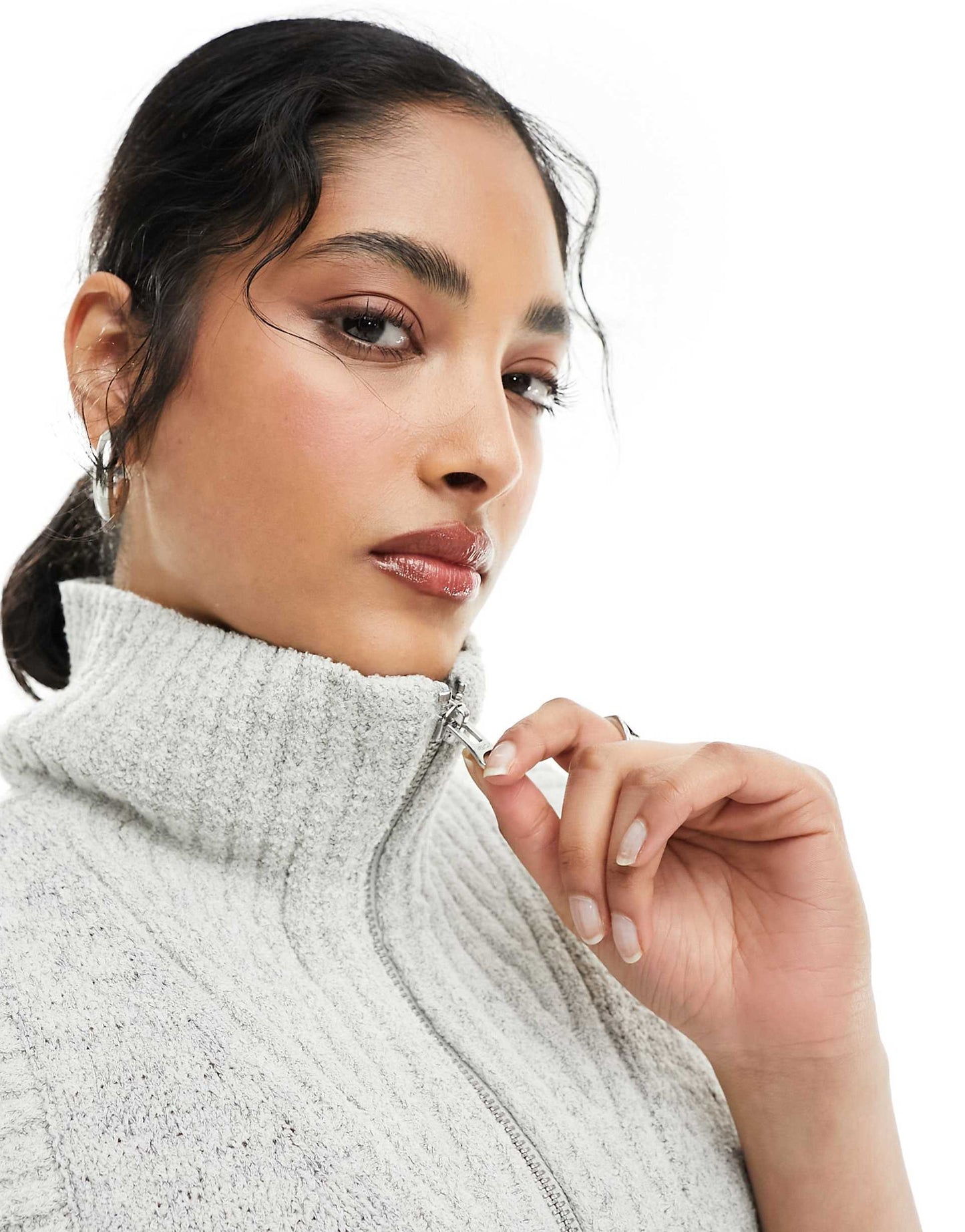 Cherin Knitted Half Zip High Neck Vest