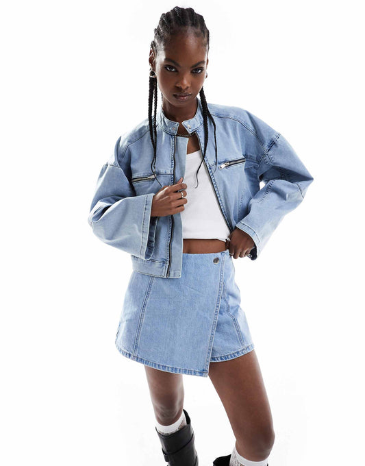 Denim Biker Jacket