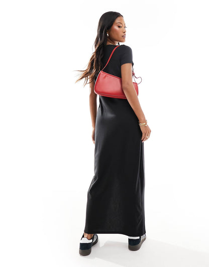 Petite Knotted T-Shirt Maxi Dress With Split