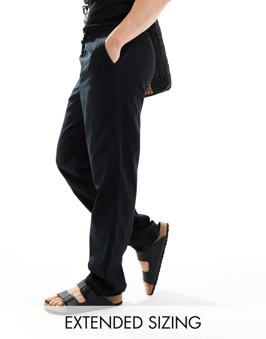 Baggy Linen Trouser With Elasticated Waist