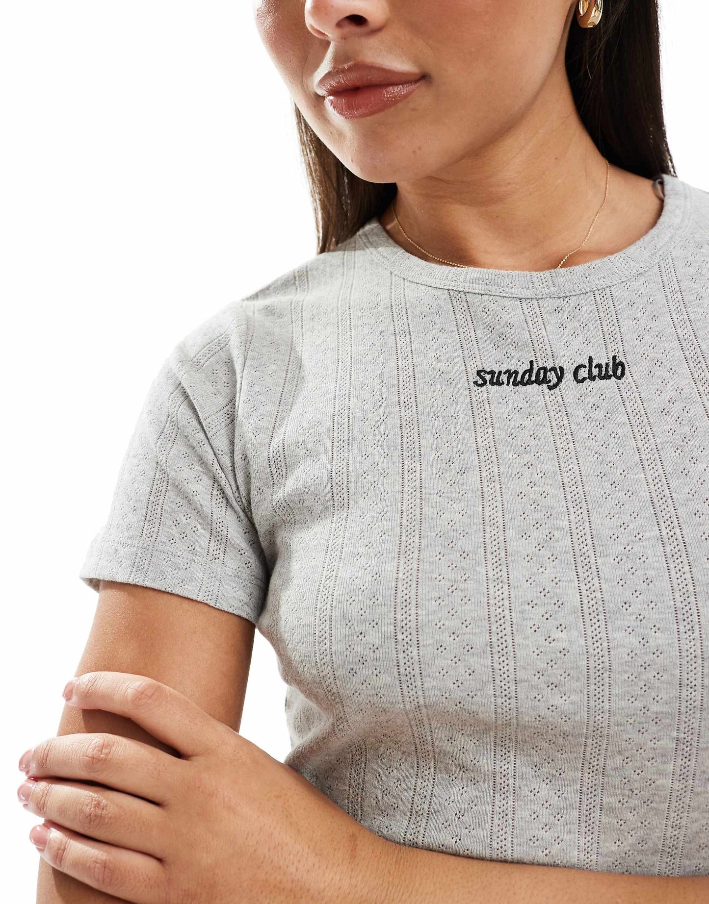 Arlia Pointelle Baby Tee