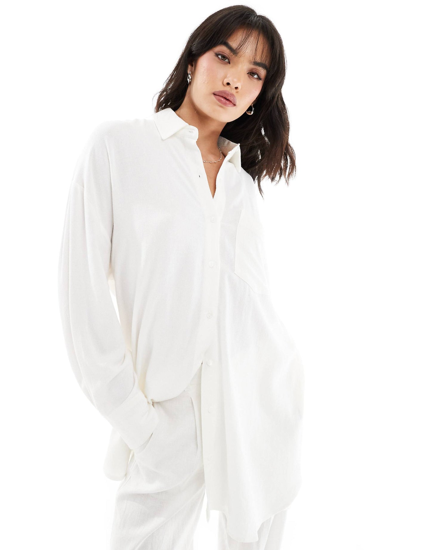 Oversized Linen Look Shirt