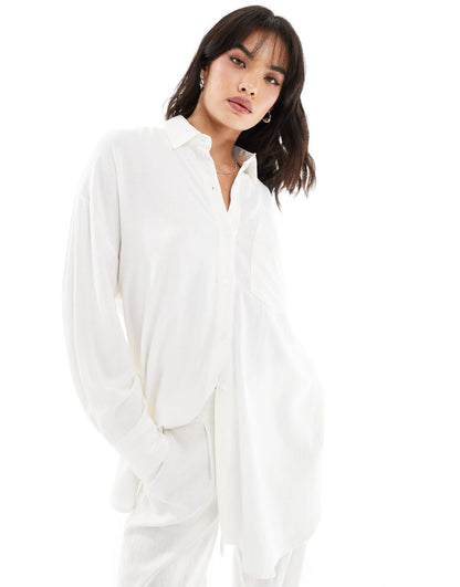 Oversized Linen Look Shirt