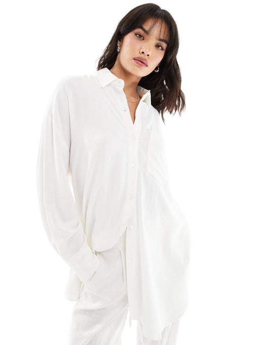 Oversized Linen Look Shirt