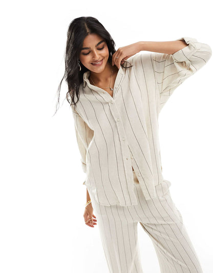 Linen Look Stripe Shirt