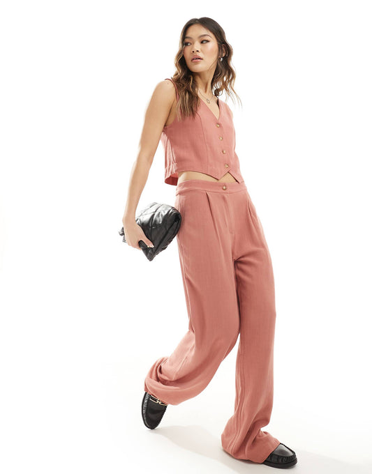 Linen Tailored Waistcoat Co-Ord