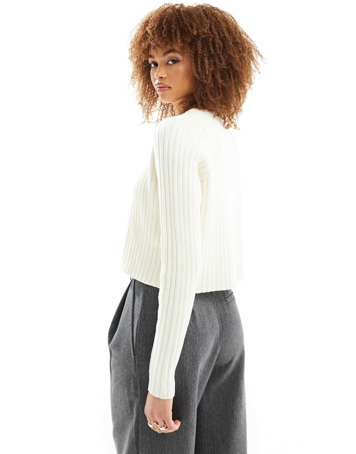 Knitted Cable Split Front Cardigan