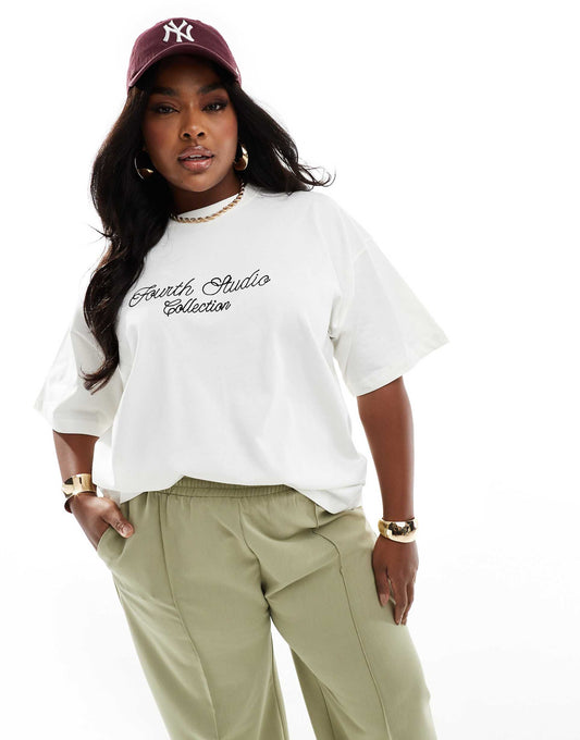 Plus Exclusive Embroidered Fourth Studio Logo T-Shirt