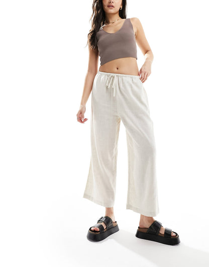 Pull On Culotte With Linen