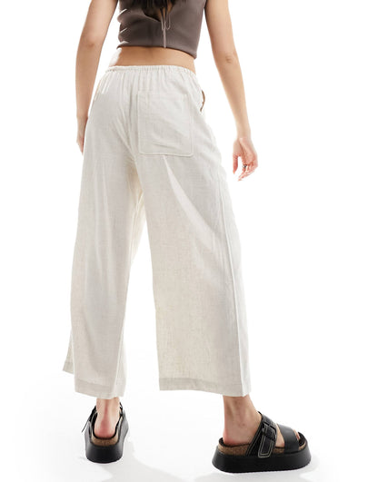 Pull On Culotte With Linen