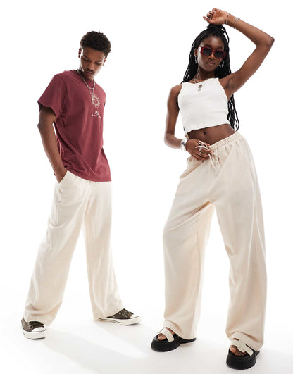 Unisex Linen Pull On Trouser