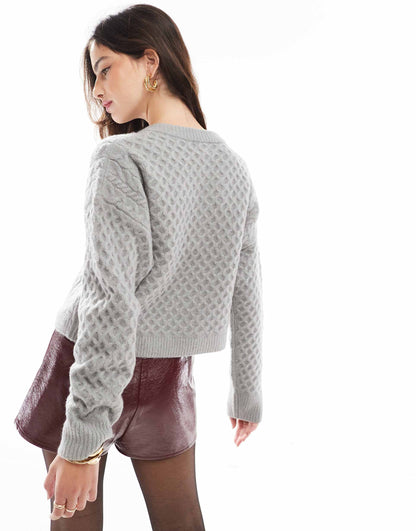Crew Neck Cardigan
