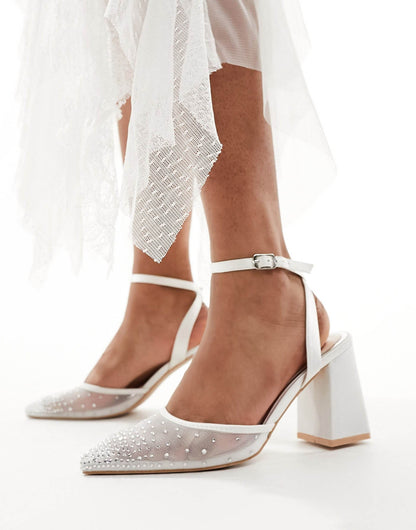 Bridal Nala Mesh Block Heeled Shoes