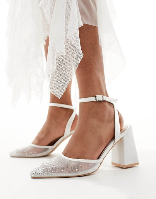 Bridal Nala Mesh Block Heeled Shoes