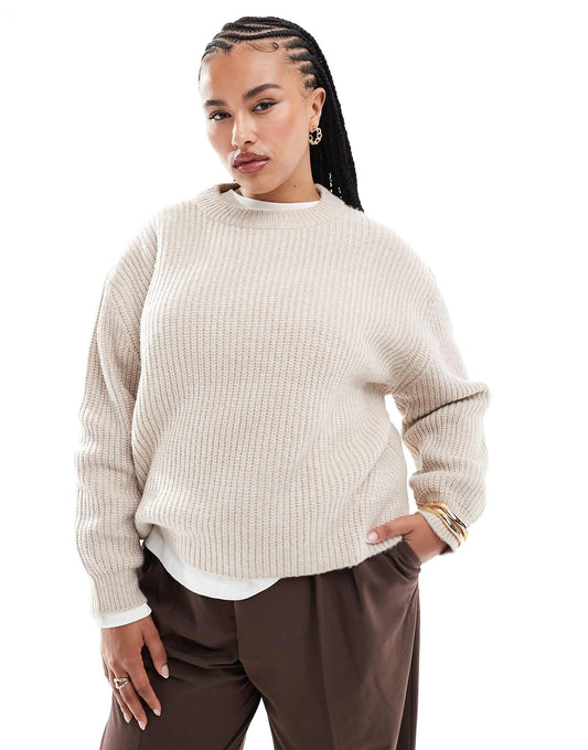 Curve Chunky Crew Neck Rib Jumper