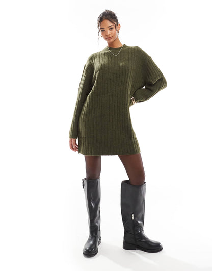 Knitted Crew Neck Mini Dress