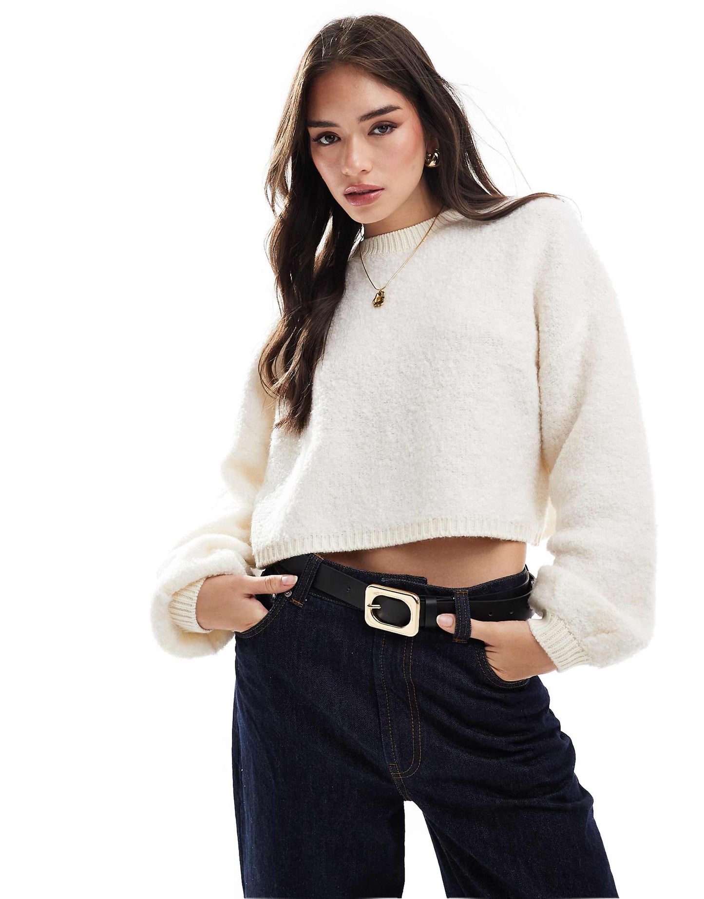 High Neck Boucle Jumper