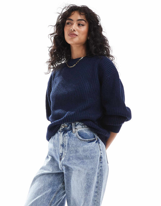 Chunky Crew Neck Rib Jumper