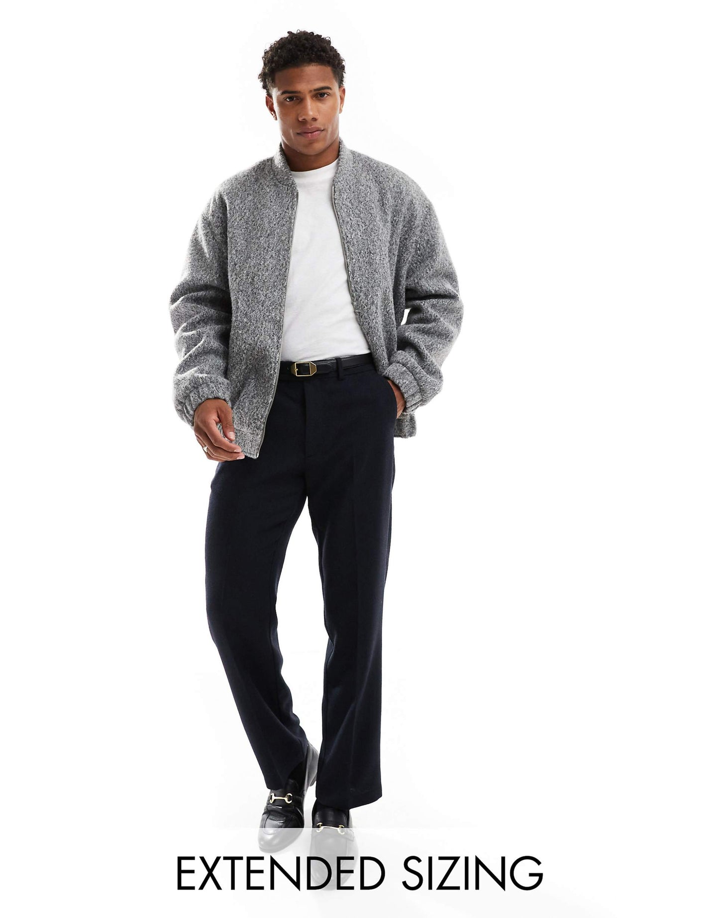 Oversized Wool Look Bomber Jacket