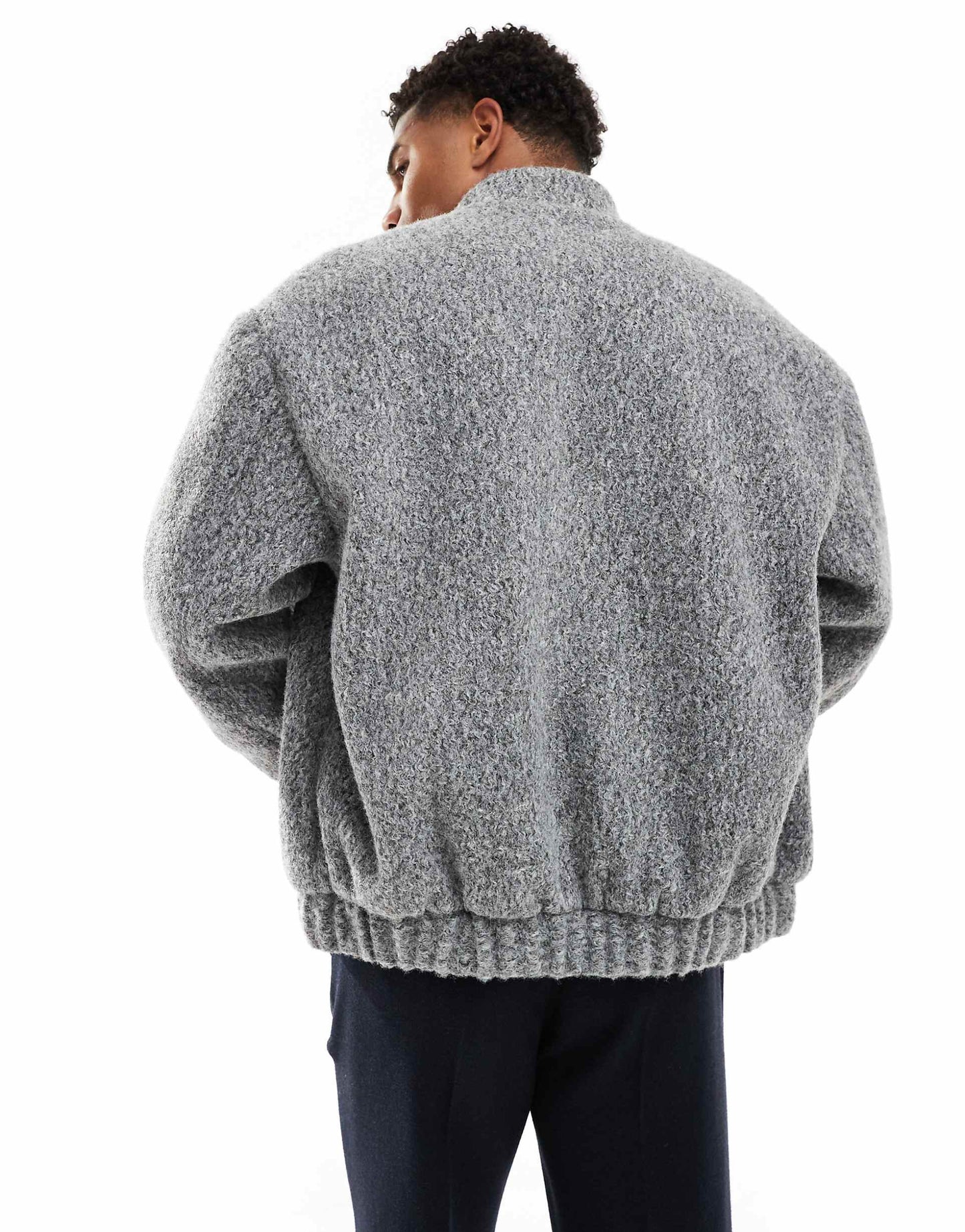 Oversized Wool Look Bomber Jacket
