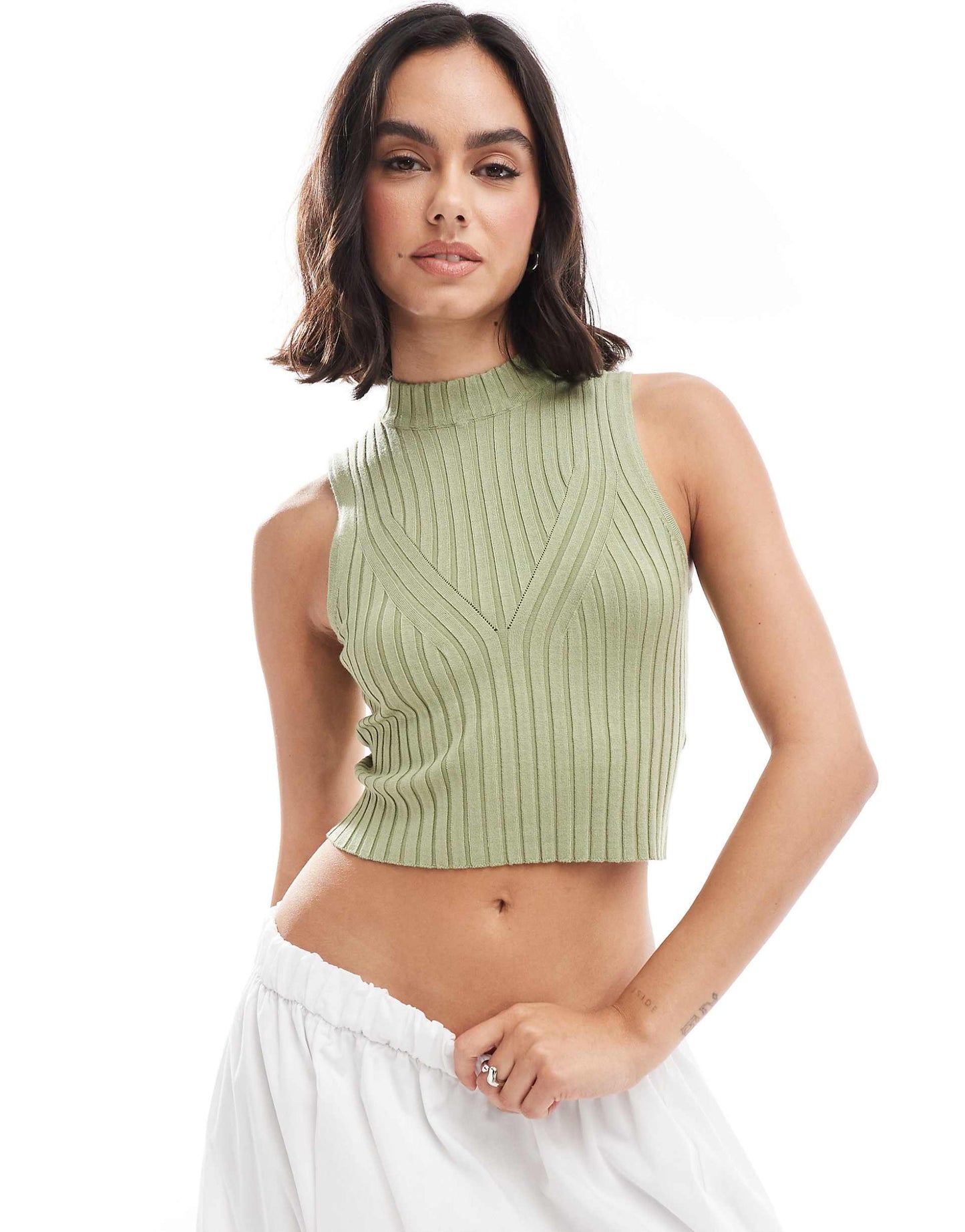 High Neck Knitted Top