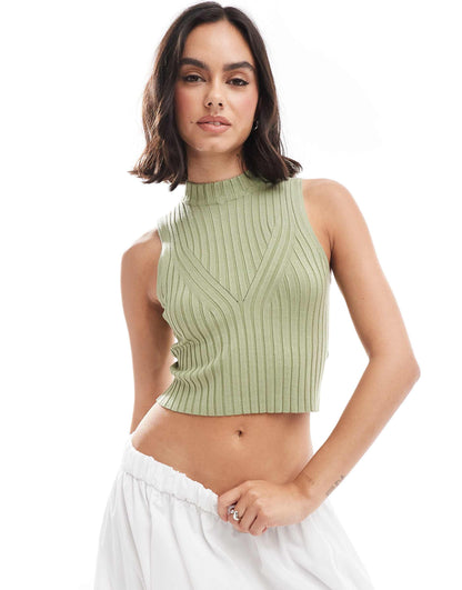 High Neck Knitted Top