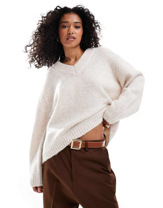 V Neck Oversized Jumper