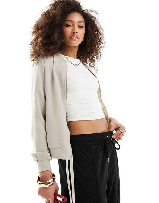 Lightweight Zip Front Bomber Jacket