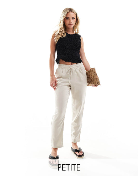Petite Linen Blend Tapered Trouser