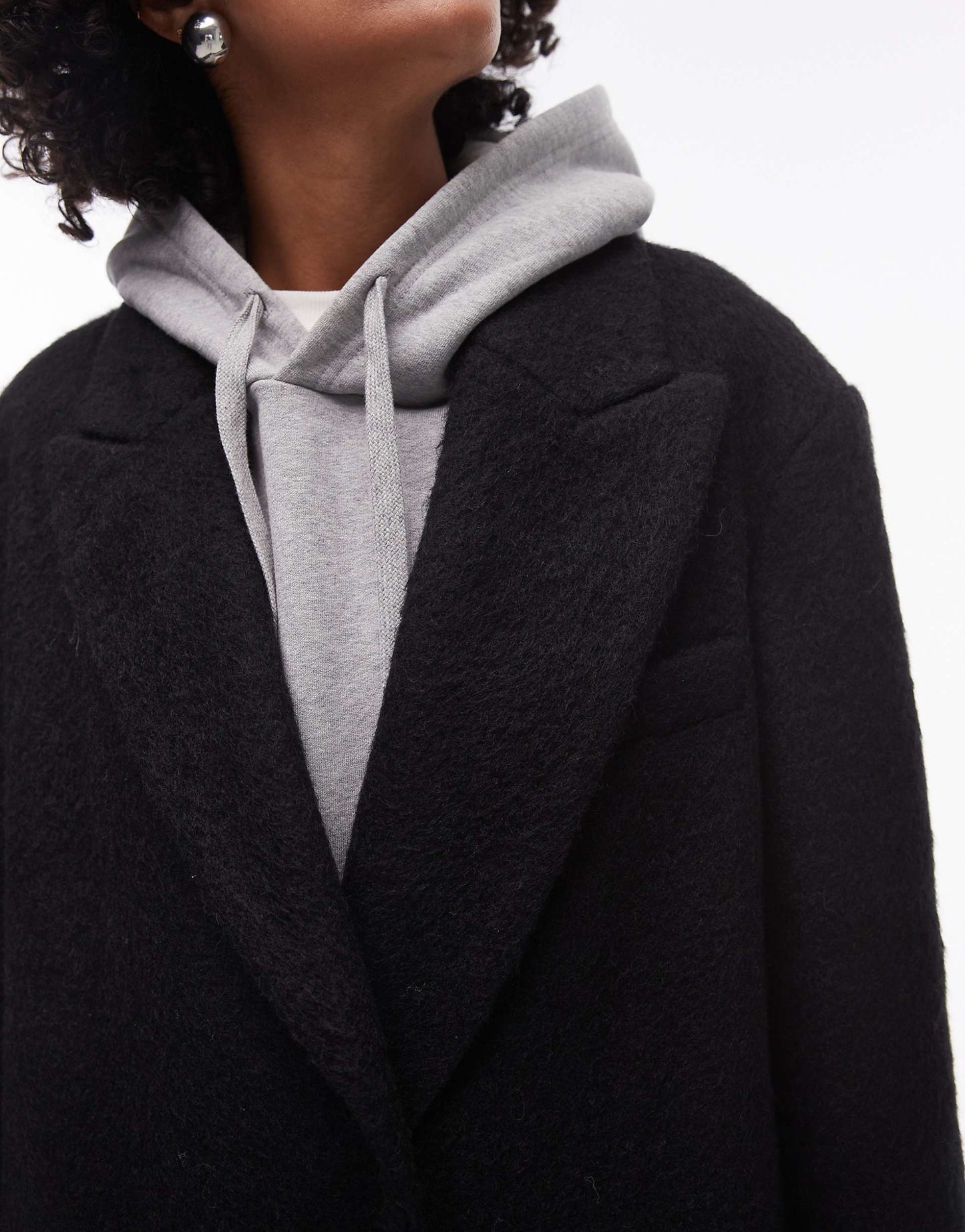 Brushed Popper Coat