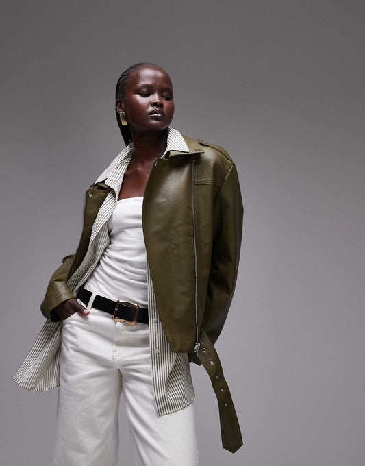 Faux Leather Biker Jacket
