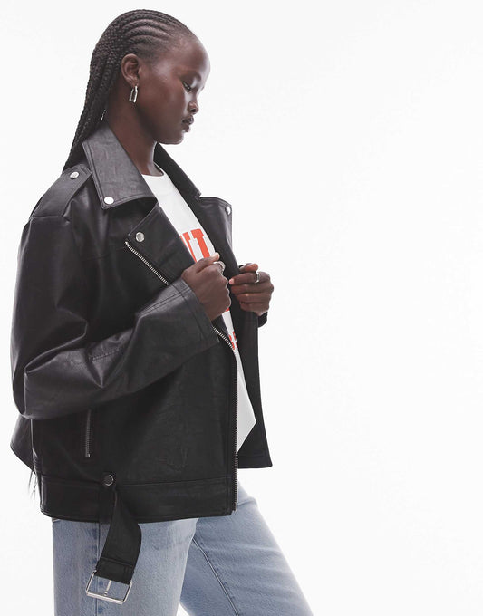 Faux Leather Biker Jacket