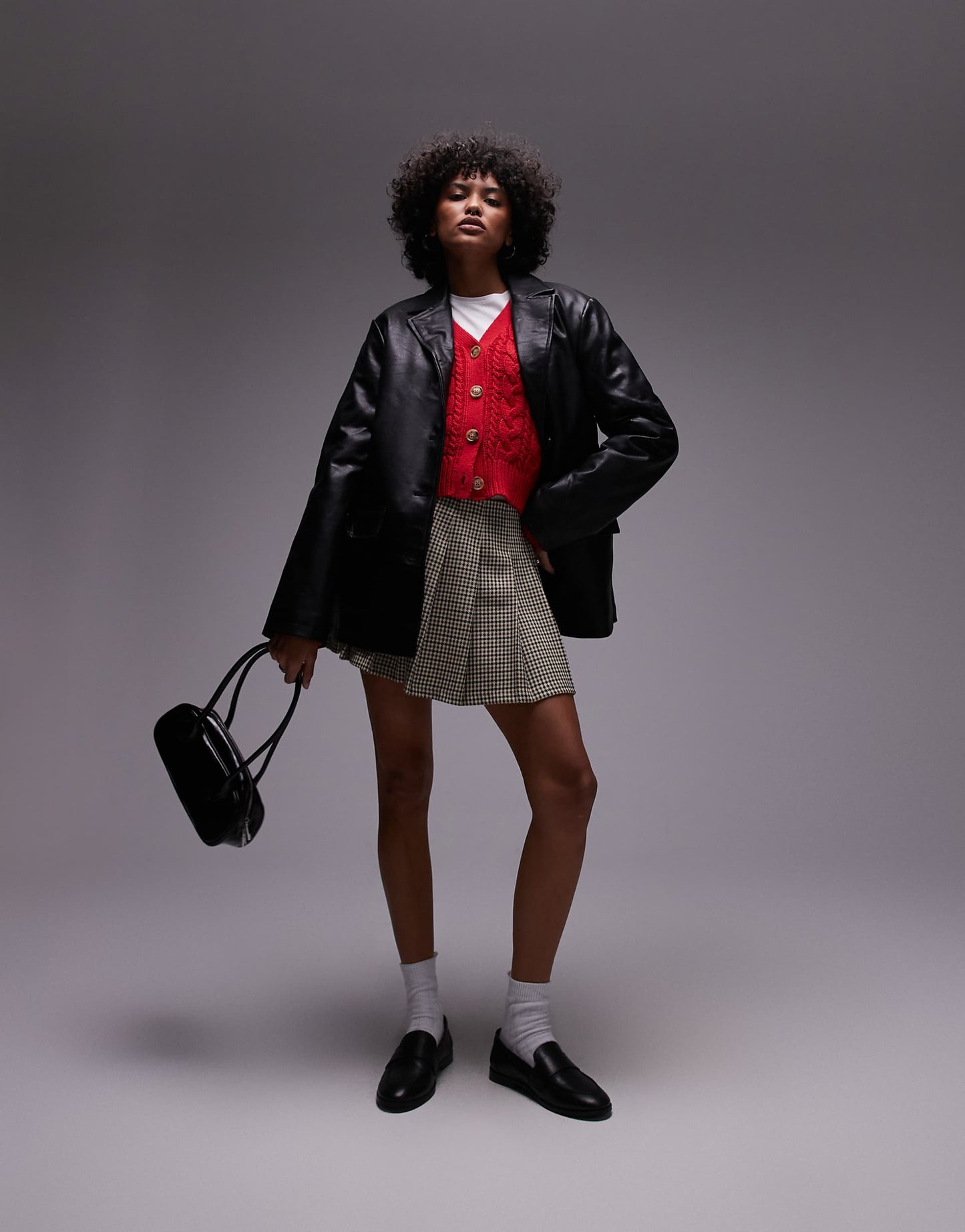 Faux Leather Blazer