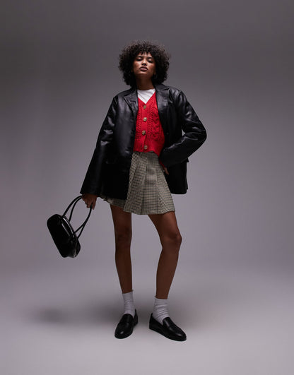 Faux Leather Blazer