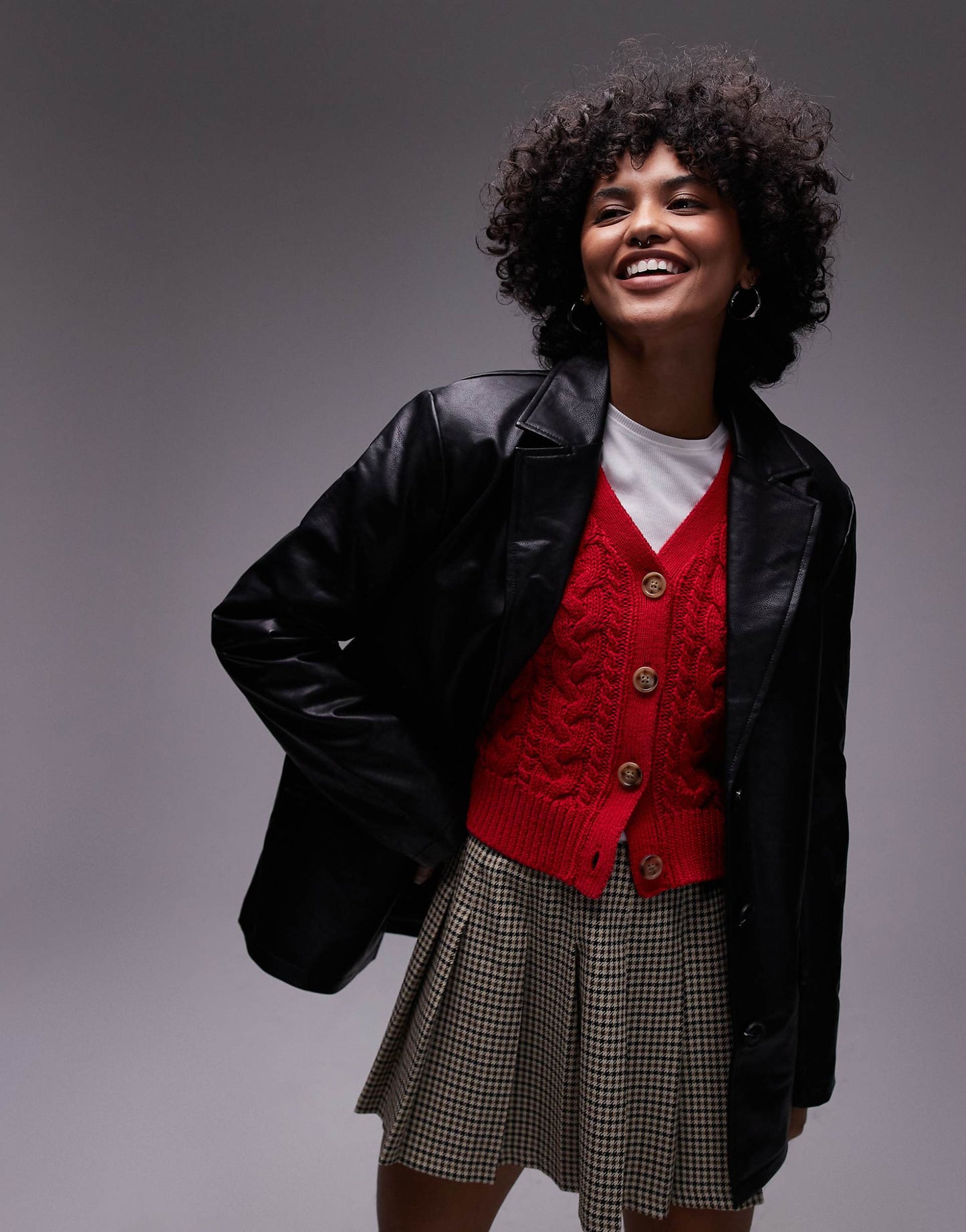 Faux Leather Blazer