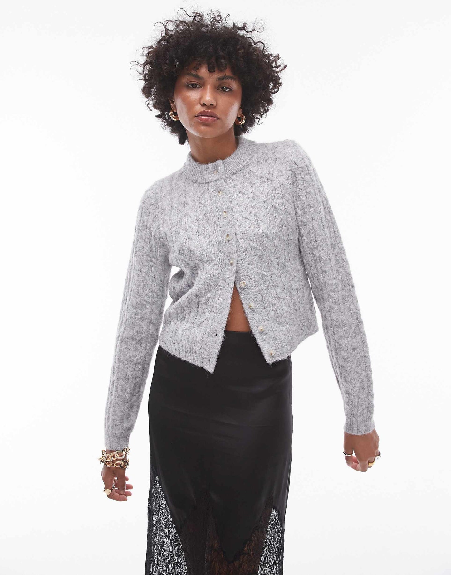 Knitted Cable Micro Cardi