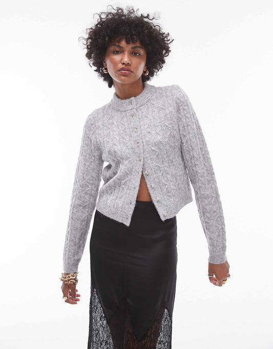 Knitted Cable Micro Cardi