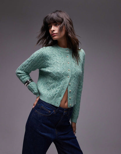Knitted Cable Micro Cardi