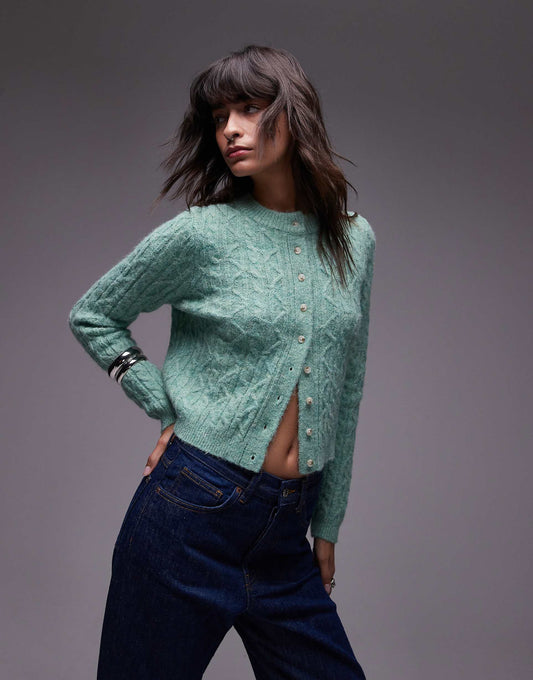 Knitted Cable Micro Cardi