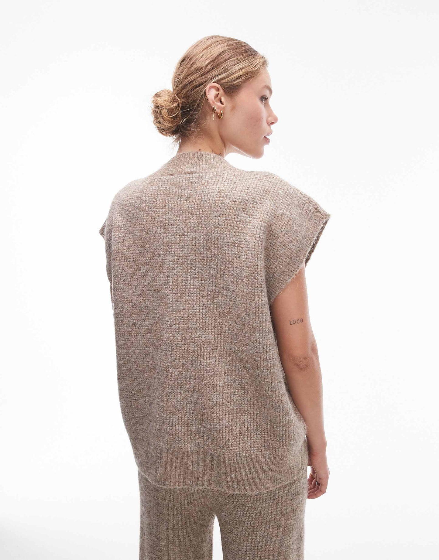 Knitted V-Neck Relaxed Vest Co-Ord