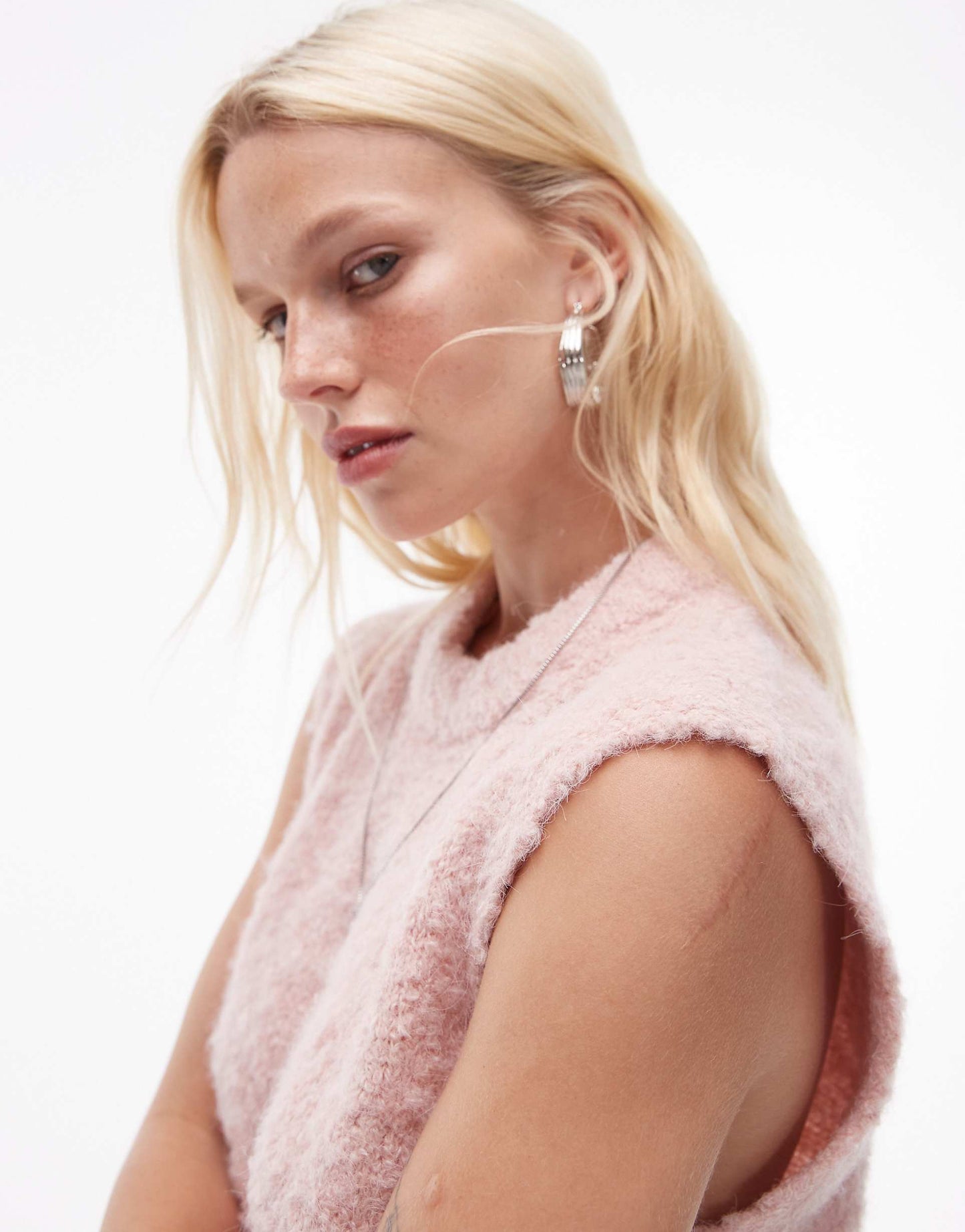 Knitted Crew Boucle Vest